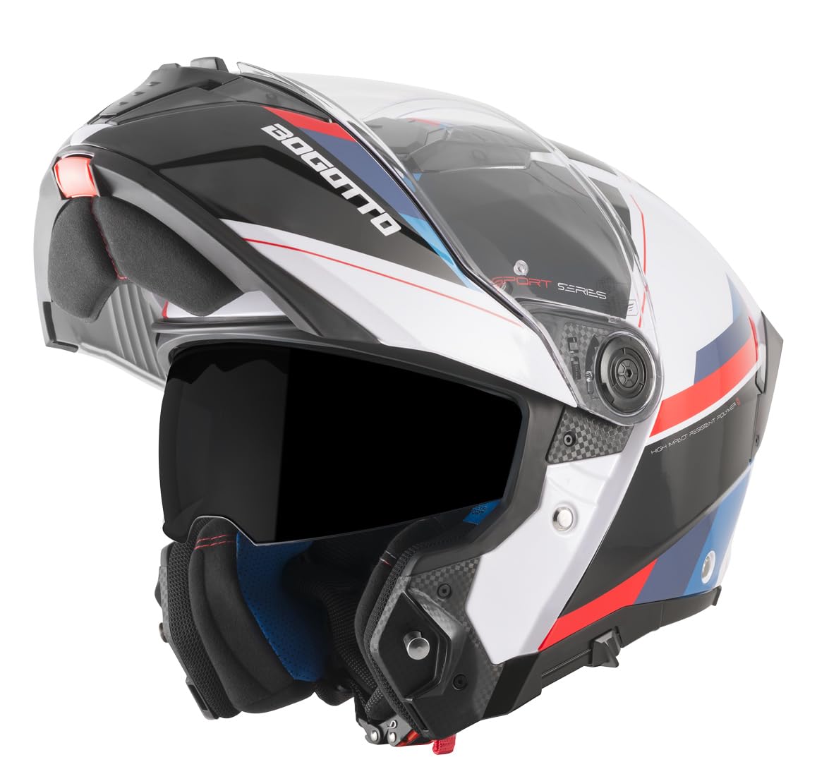 Bogotto Ezion Klapphelm, schwarz matt/weiß/rot/blau, 2XL Bogotto Ezion Klapphelm, schwarz matt/weiß/rot/blau, 2XL von Bogotto