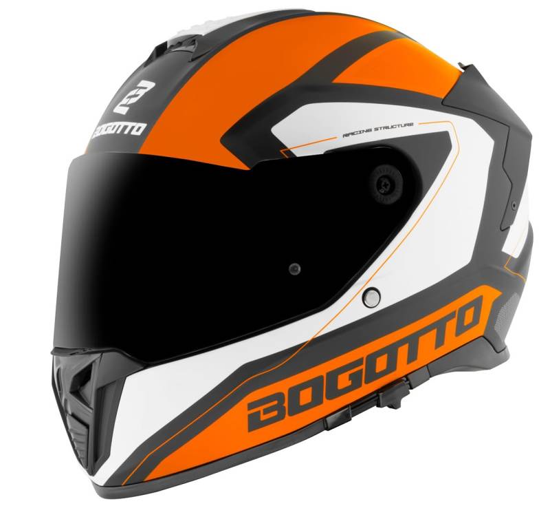 Bogotto FF122 BGT Helm, orange/weiß, XL von Bogotto