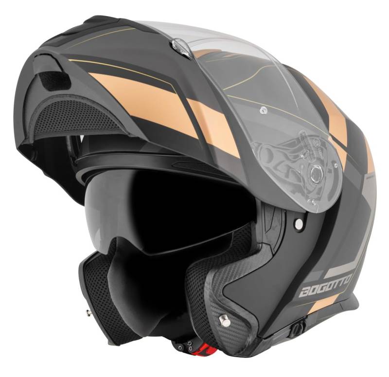 Bogotto FF403 Murata Klapphelm, Bronze/schwarz/grau, M (57/58) von Bogotto