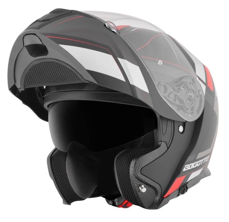 Bogotto FF403 Murata Klapphelm, rot/schwarz, M (57/58) von Bogotto