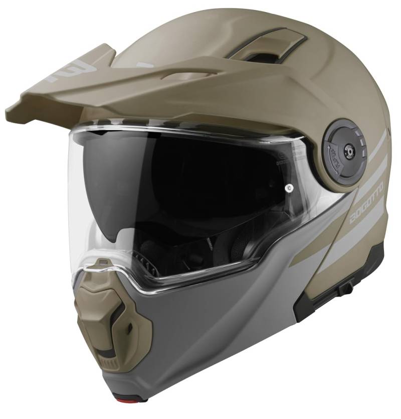 Bogotto FG-102 Duo Fiberglas Klapphelm, braun matt, 2XL von Bogotto