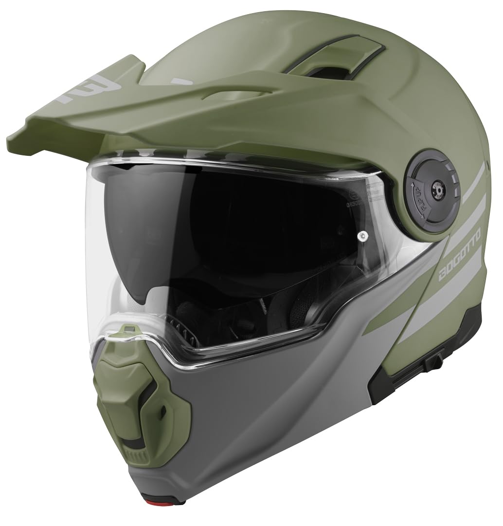 Bogotto FG-102 Duo Fiberglas Klapphelm, grün matt, 2XL Bogotto FG-102 Duo Fiberglas Klapphelm, grün matt, 2XL von Bogotto