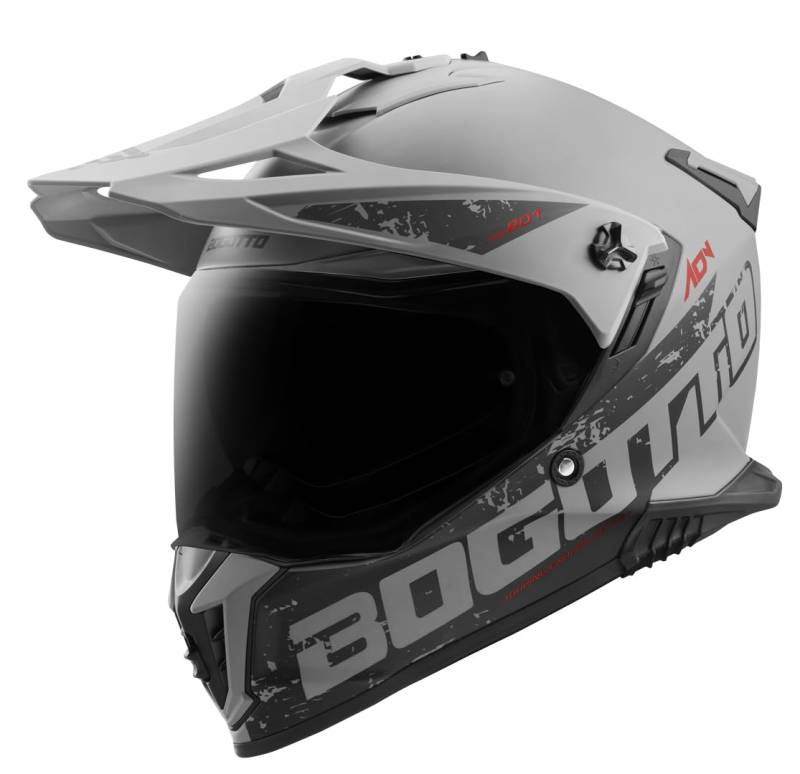 Bogotto FG-601 Duo Fiberglas Enduro Helm, grau matt, XL von Bogotto