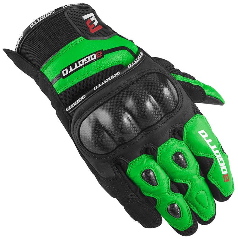Bogotto Flint Motorradhandschuhe, schwarz/grün, XL von Bogotto