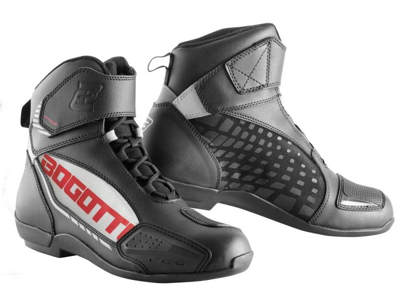Bogotto GPX Motorradschuhe, schwarz/weiß/rot, 45 von Bogotto
