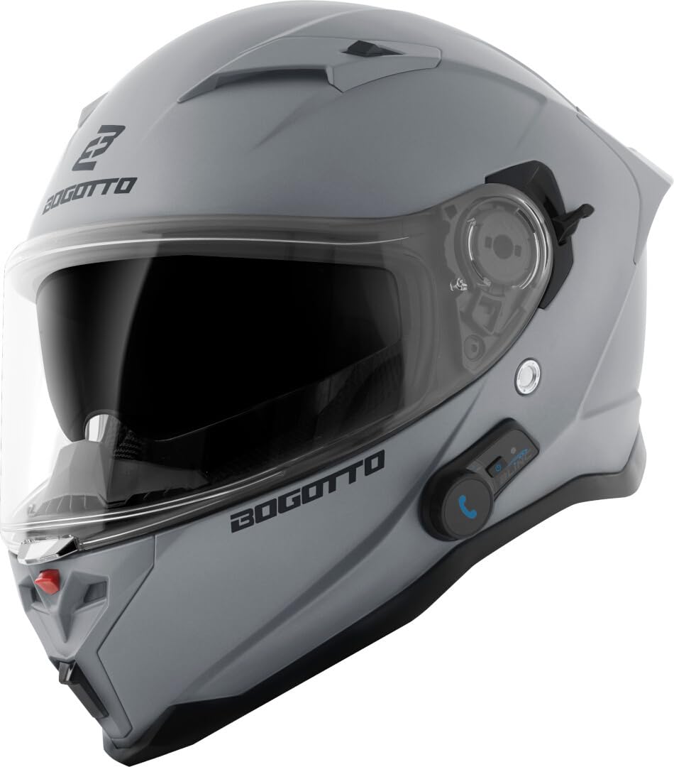 Bogotto H153 BT Bluetooth Helm, hellgrau matt, L Bogotto H153 BT Bluetooth Helm, hellgrau matt, L von Bogotto
