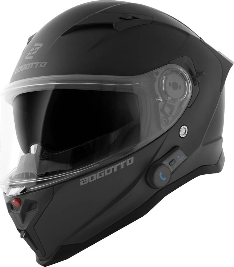 Bogotto H153 BT Bluetooth Helm, schwarz/matt, L von Bogotto