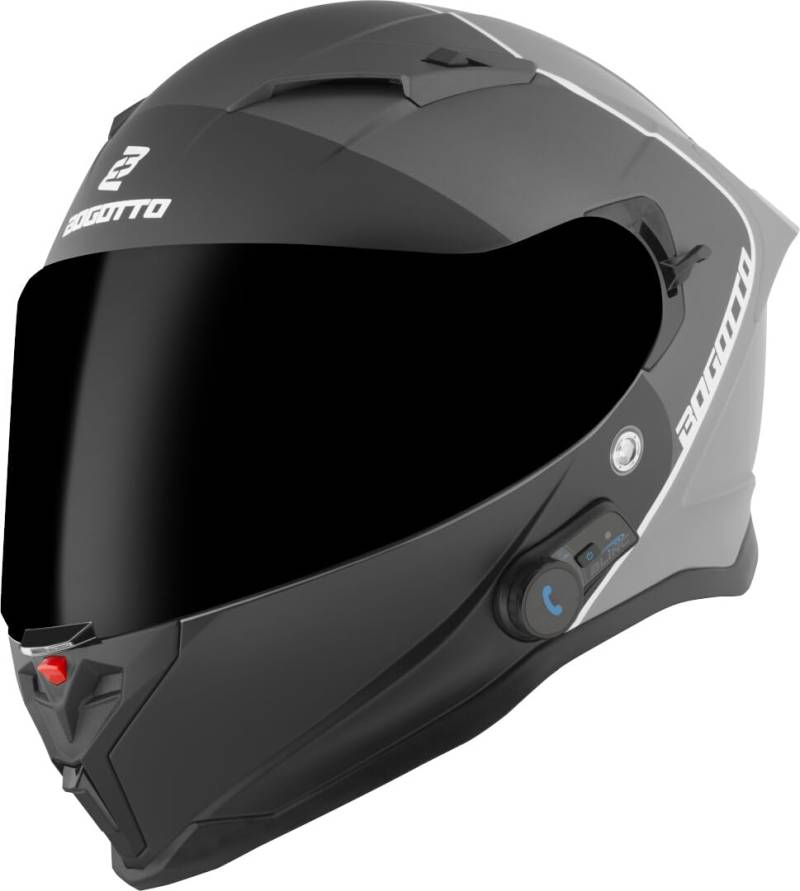 Bogotto H153 BT SPN Bluetooth Helm, schwarz matt/grau, M von Bogotto