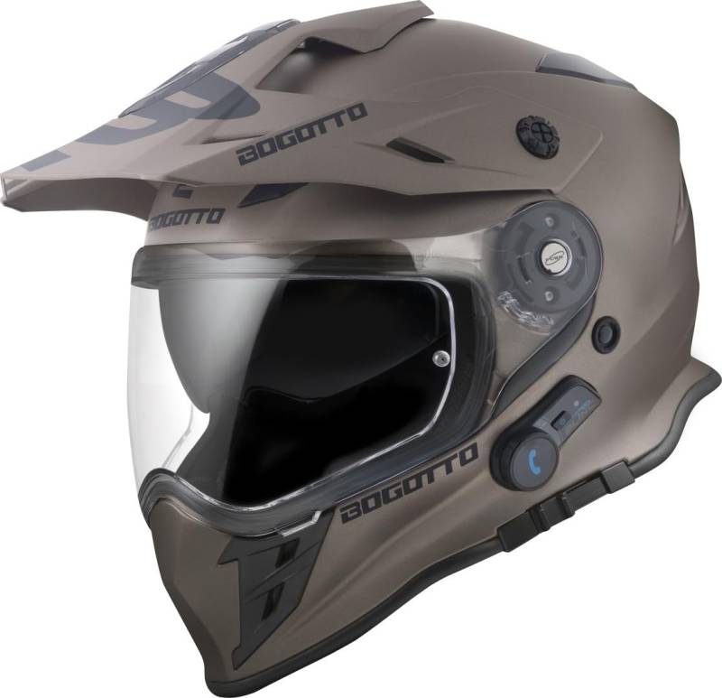 Bogotto H331 BT Bluetooth Enduro Helm, braun matt, M von Bogotto