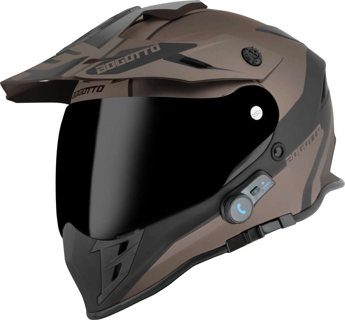 Bogotto H331 BT Tour EVO Bluetooth Enduro Helm, schwarz matt/braun, M Bogotto H331 BT Tour EVO Bluetooth Enduro Helm, schwarz matt/braun, M von Bogotto
