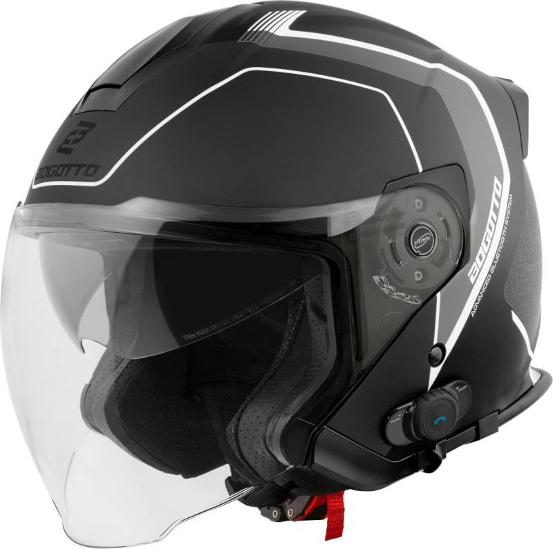 Bogotto H586 BT Illus Bluetooth Jethelm, schwarz matt/grau, XL von Bogotto