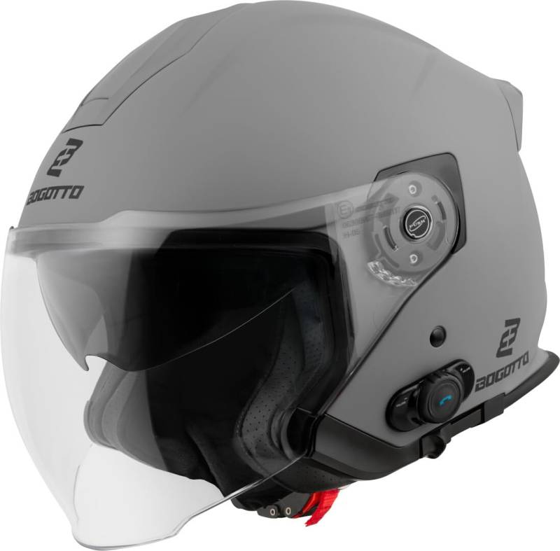 Bogotto H586 BT Solid Bluetooth Jethelm, hellgrau matt, L von Bogotto