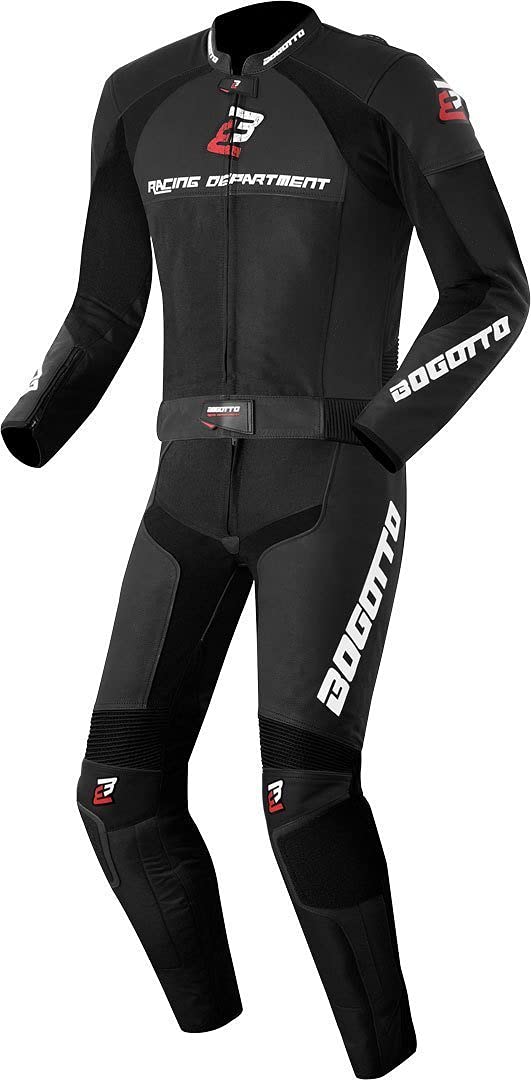 Bogotto Losail 2-Teiler Motorrad Lederkombi, schwarz, 52 von Bogotto