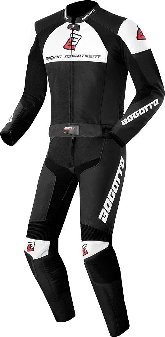 Bogotto Losail 2-Teiler Motorrad Lederkombi, schwarz/weiß, 54 von Bogotto