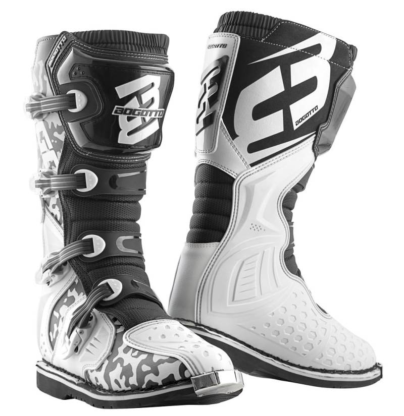 Bogotto MX-3 Camo Motocross Stiefel, schwarz/weiß, 44 von Bogotto