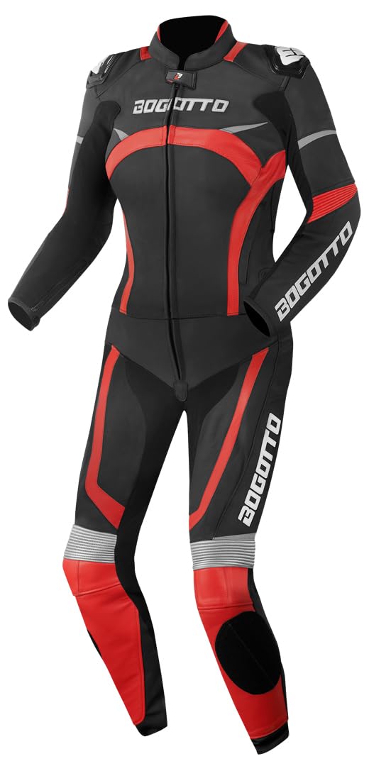 Bogotto Misano 2-Teiler Damen Motorrad Lederkombi, schwarz/rot, 38 Bogotto Misano 2-Teiler Damen Motorrad Lederkombi, schwarz/rot, 38 von Bogotto