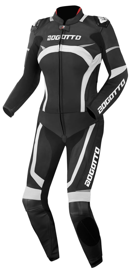 Bogotto Misano 2-Teiler Damen Motorrad Lederkombi, schwarz/weiß, 34 Bogotto Misano 2-Teiler Damen Motorrad Lederkombi, schwarz/weiß, 34 von Bogotto