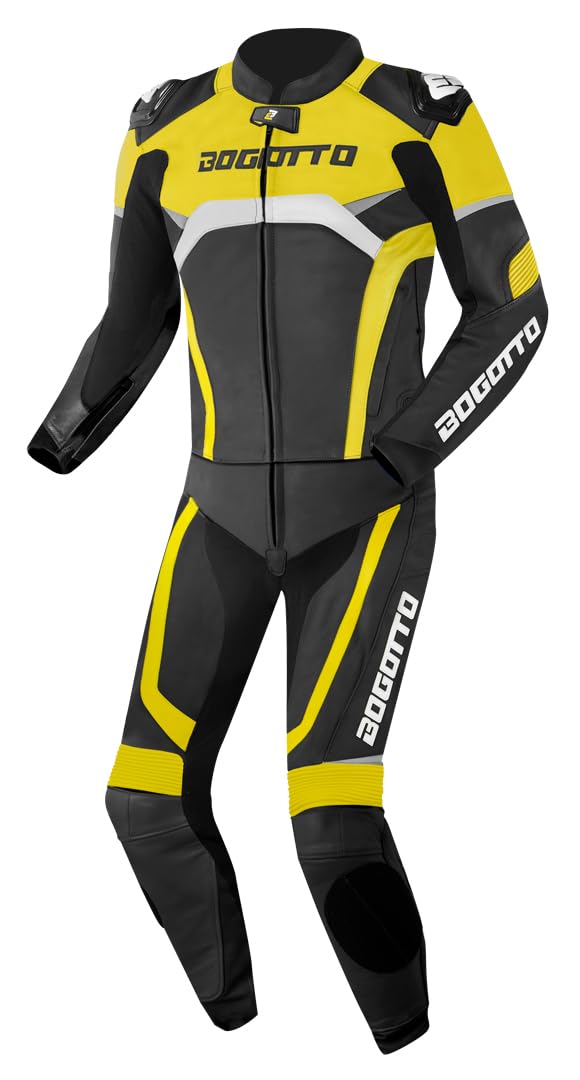 Bogotto Misano 2-Teiler Motorrad Lederkombi, schwarz/weiß/neon-gelb, 56 Bogotto Misano 2-Teiler Motorrad Lederkombi, schwarz/weiß/neon-gelb, 56 von Bogotto