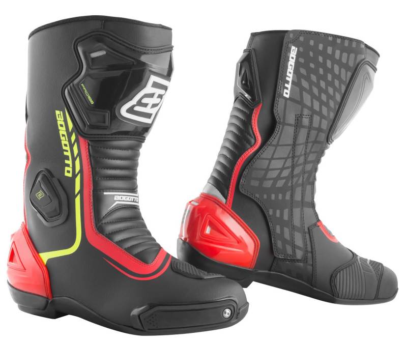 Bogotto Race-X Motorrad Stiefel, schwarz/rot/gelb, 45 von Bogotto