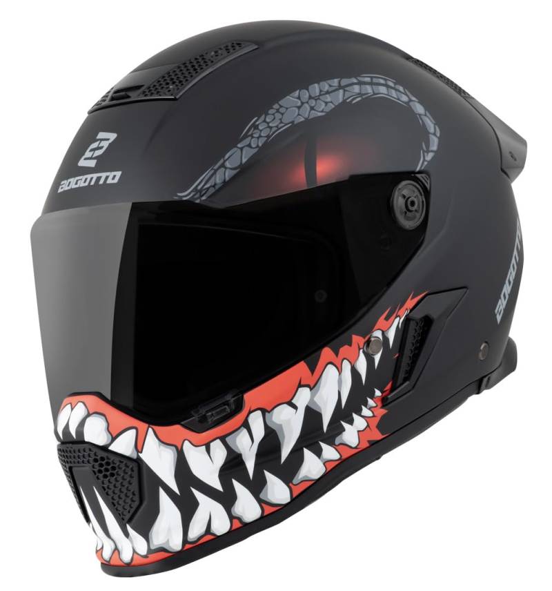 Bogotto Rapto Reptile Helm, schwarz/rot matt, M von Bogotto