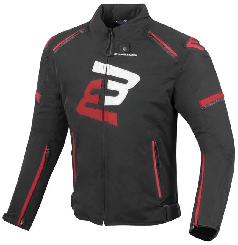 Bogotto Sparrow Wasserdichte Motorrad Textiljacke, schwarz/rot, 3XL von Bogotto