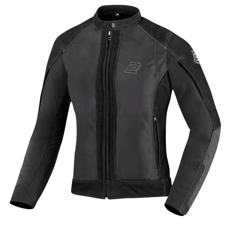 Bogotto Tek-M wasserdichte Damen Motorrad Leder- / Textiljacke, schwarz, 2XL von Bogotto