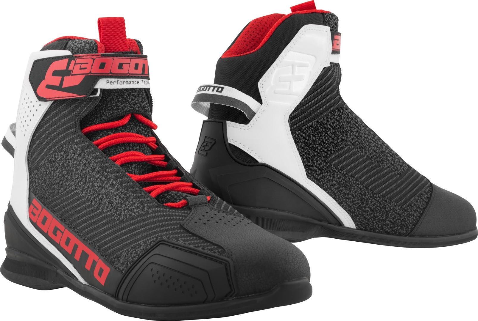 Bogotto Tokyo perforierte Motorrad Schuhe, schwarz/weiß/rot, 45 Bogotto Tokyo perforierte Motorrad Schuhe, schwarz/weiß/rot, 45 von Bogotto