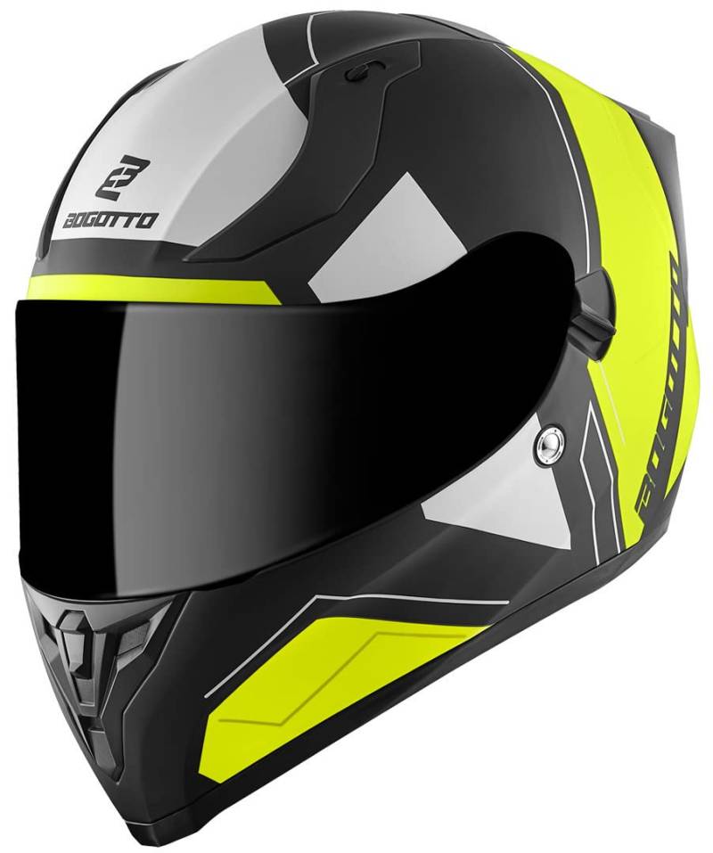 Bogotto V128 Strada Helm, schwarz matt/gelb, 2XL von Bogotto