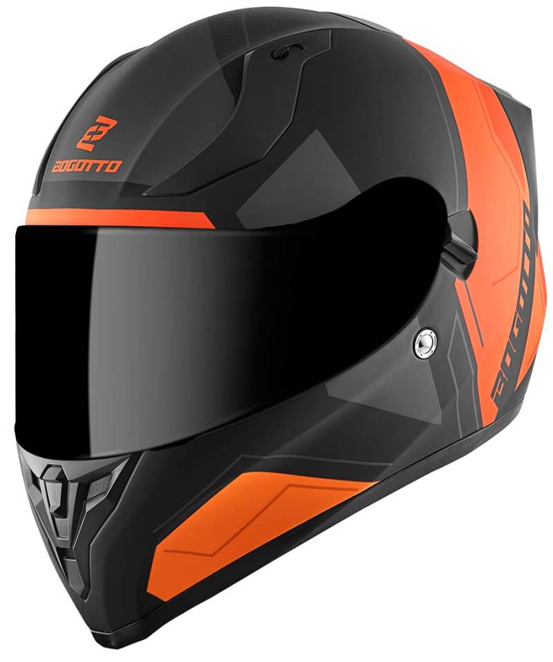 Bogotto V128 Strada Helm, schwarz matt/orange, 2XL von Bogotto