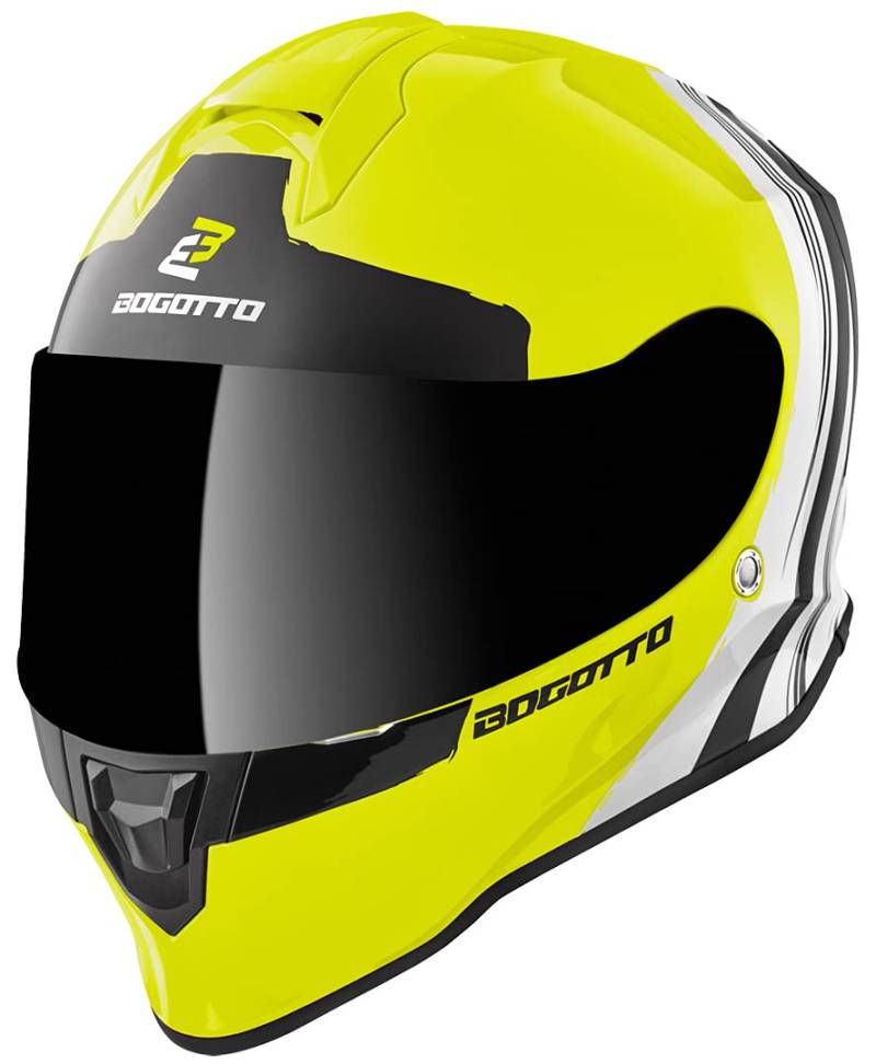 Bogotto V151 Wild-Ride Helm, gelb/schwarz/weiß, XS von Bogotto