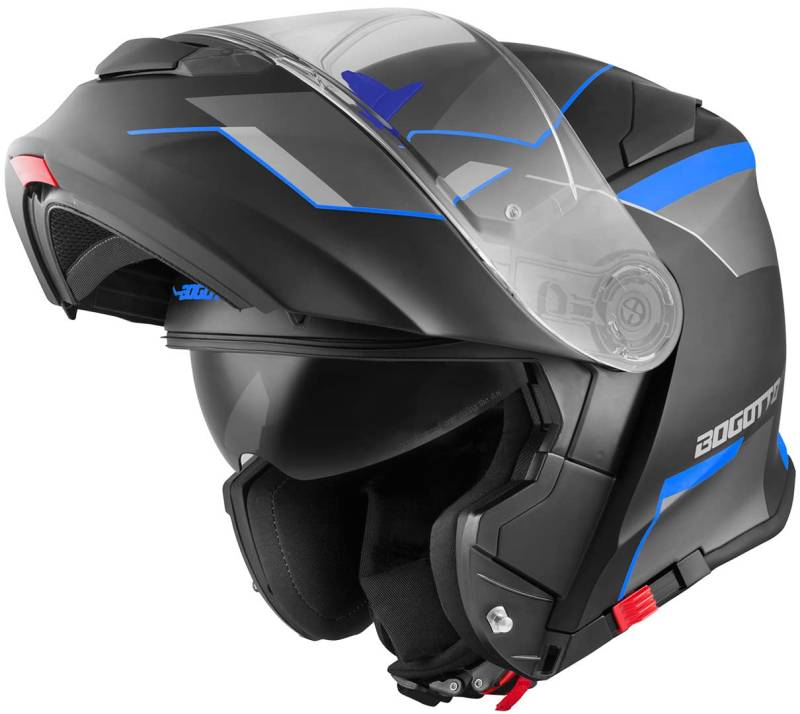 Bogotto V271 Delta Klapphelm, schwarz matt/blau, S von Bogotto