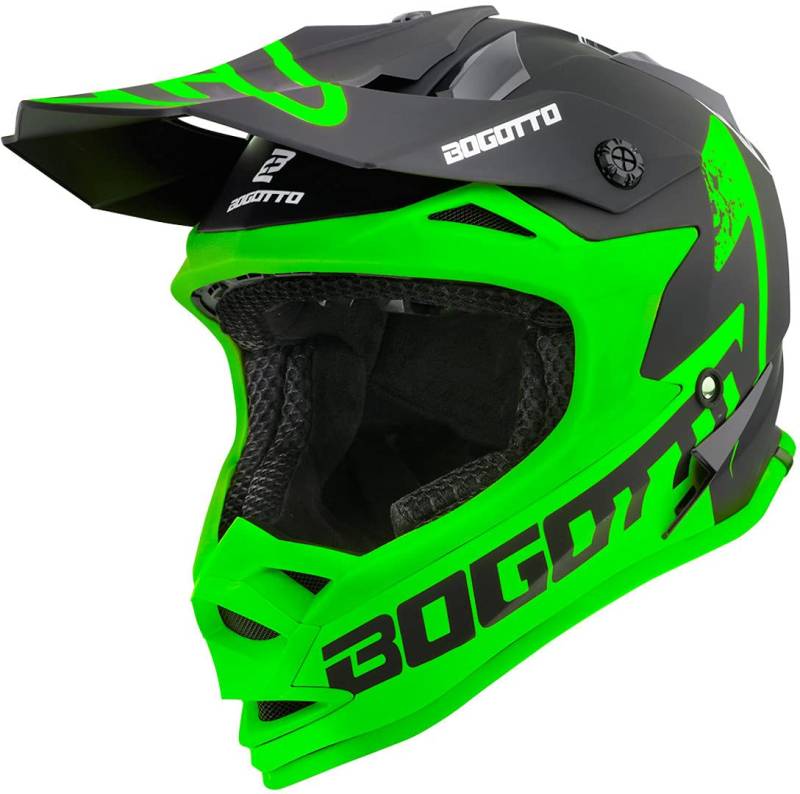 Bogotto V321 Soulcatcher Motocross Helm, grün/schwarz, M von Bogotto