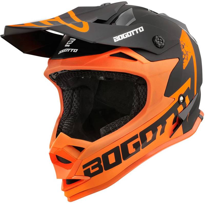 Bogotto V321 Soulcatcher Motocross Helm, orange/schwarz, M von Bogotto
