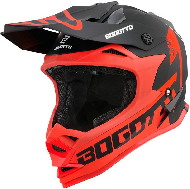 Bogotto V321 Soulcatcher Motocross Helm, rot/schwarz, XL von Bogotto
