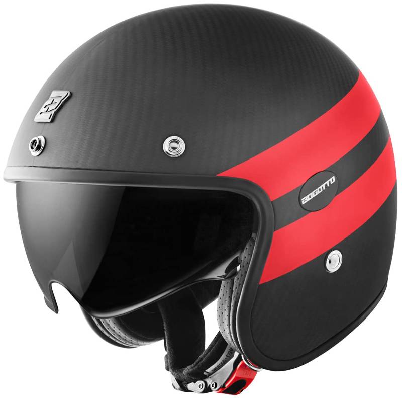 Bogotto V587 Crono Carbon Jethelm, schwarz matt/rot, XL von Bogotto