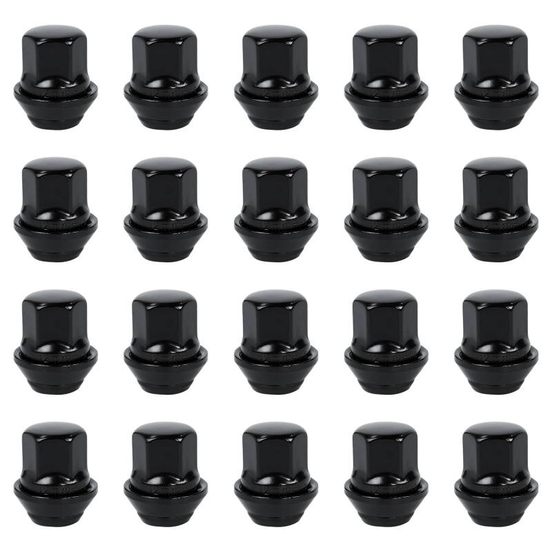 Bohaner 20 Stück Radmutter M12x1,5 60° Geschlossene Radmuttern Stahl Kegel Sitz Radmuttern Für Fiesta Focus Fusion B-Max Cougar C-Max Mondeo(Schwarz) von Bohaner