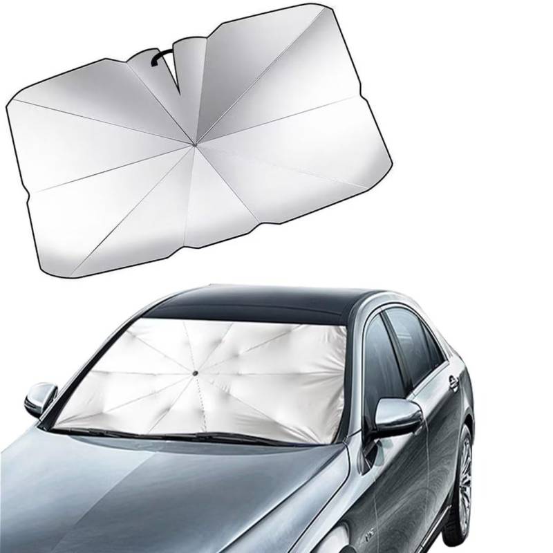 Auto Windschutzscheibe Sonnenschirm, Auto Frontscheibe Sonnenschutz, Faltbare Autosonnenschutz Gladeshade für die meisten Autos, SUV und LKW von BohrenCL