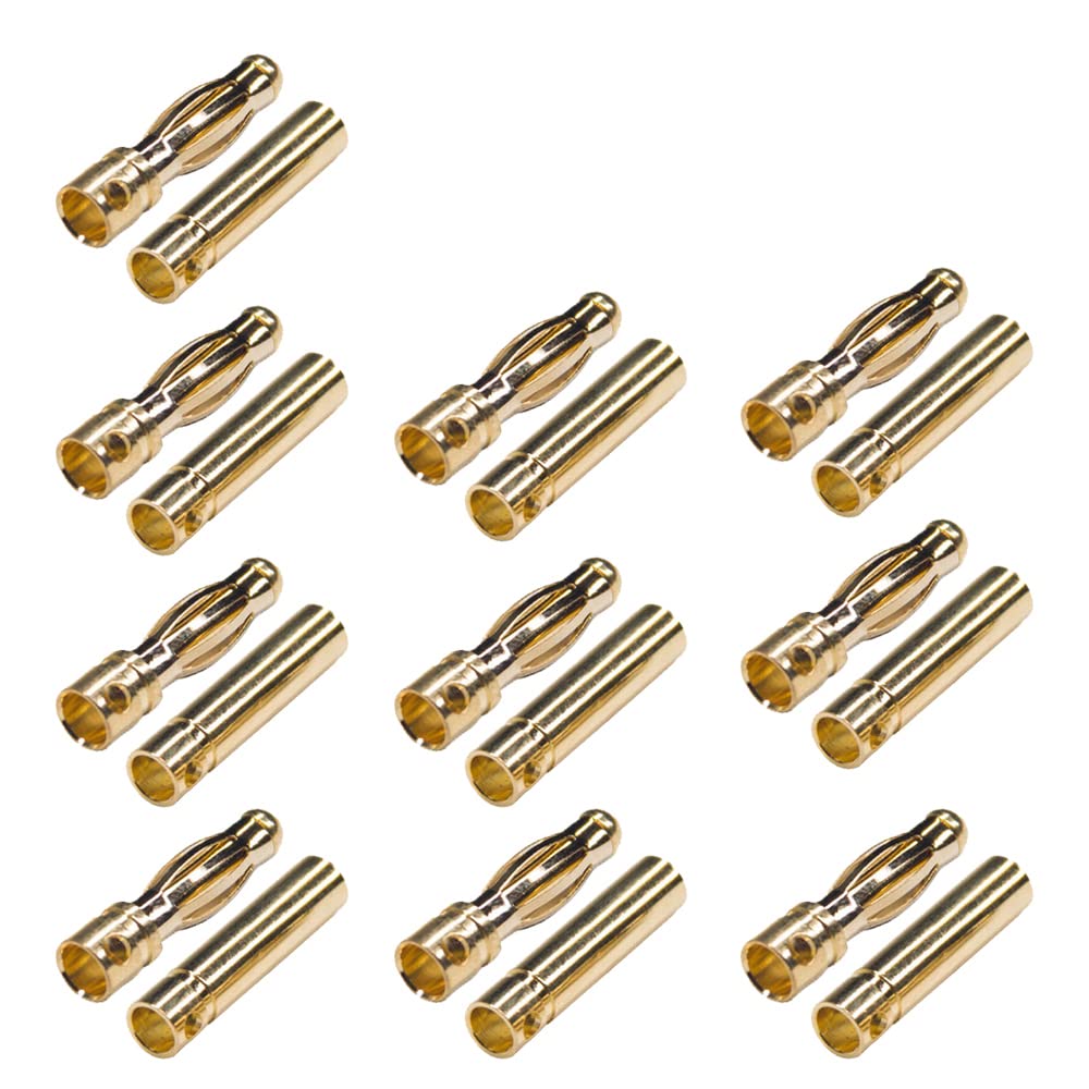 Boladge 10 Paar Vergoldete 4.0mm 4mm Bullet Männlich und Buchse Bananenstecker Rundstecker for RC Brushless Motor ESC Boladge 10 Paar Vergoldete 4.0mm 4mm Bullet Männlich und Buchse Bananenstecker Rundstecker for RC Brushless Motor ESC von Boladge