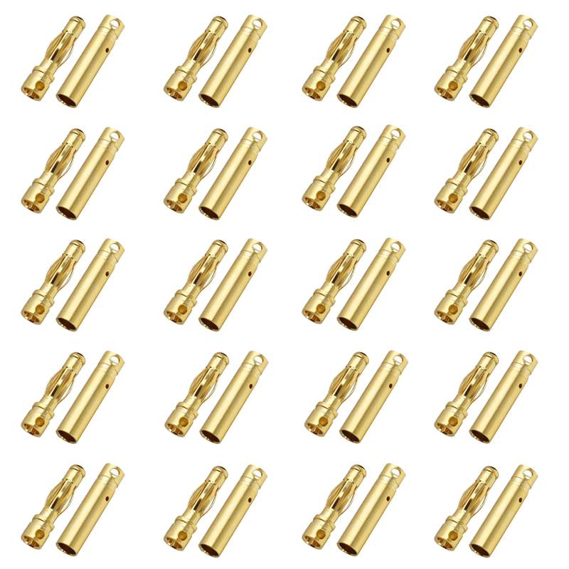 Boladge 20 Paar Vergoldete 3.0mm 3mm Bullet Männlich Buchse Bananenstecker Rundstecker für ESC Motor Lipo Batterie von Boladge