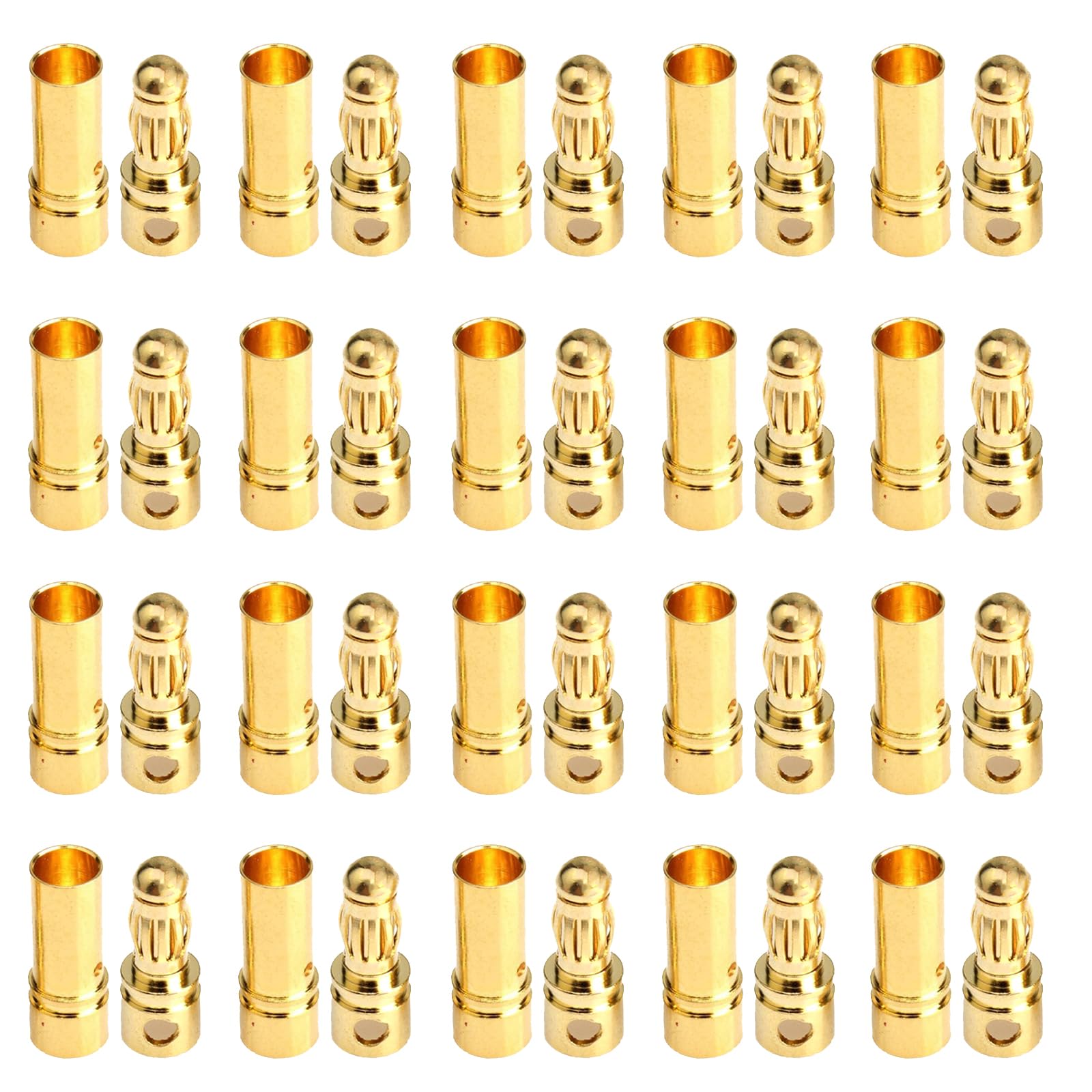 Boladge 20 Paar Vergoldete 3.5mm Bullet Männlich Buchse Bananenstecker Rundstecker für ESC Motor Lipo Batterie von Boladge