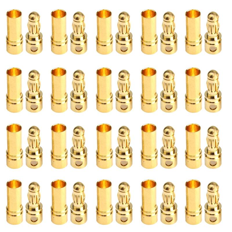 Boladge 20 Paar Vergoldete 3.5mm Bullet Männlich Buchse Bananenstecker Rundstecker für ESC Motor Lipo Batterie von Boladge
