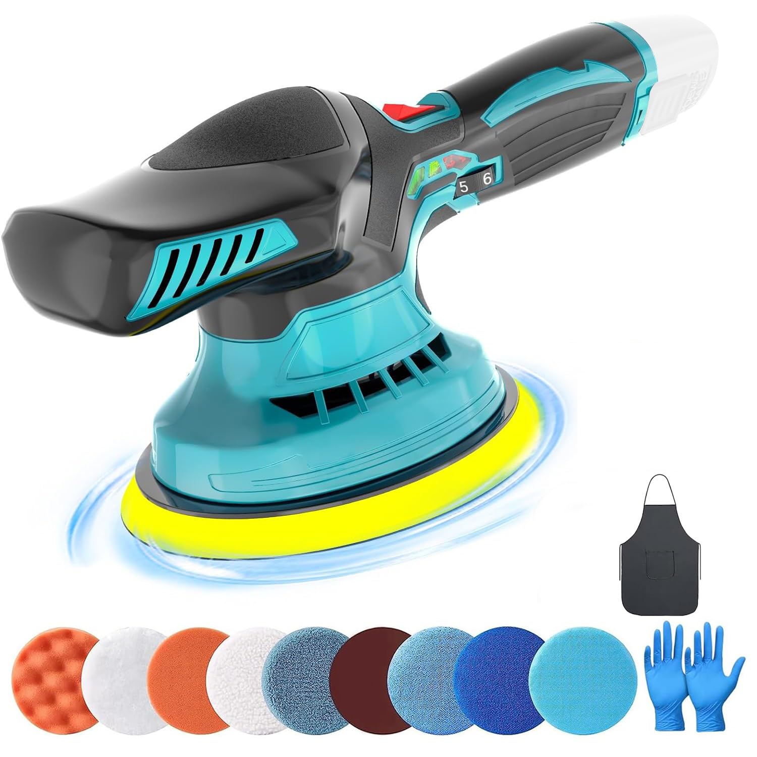 Akku Poliermaschine Auto, Polishing Schnurlose Poliermaschine mit 12 Aufsätzen,6 Zoll Auto Poliermaschine,Auto-Poliermaschine 6 Variable Geschwindigkeit 5000RPM,für Autolack,boden usw (Ohne Batterie) Akku Poliermaschine Auto, Polishing Schnurlose Poliermaschine mit 12 Aufsätzen,6 Zoll Auto Poliermaschine,Auto-Poliermaschine 6 Variable Geschwindigkeit 5000RPM,für Autolack,boden usw (Ohne Batterie) von Bolam