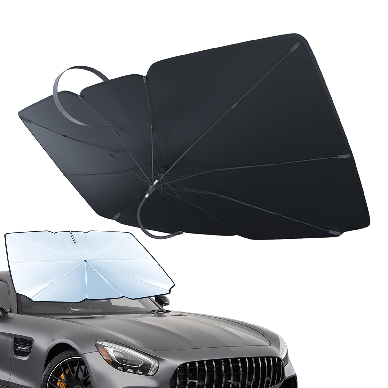 Bollisate Autofrontscheiben Sonnenschutz - Autosonnenblende,Faltbarer UV-Schutz Mit Sichtschutz Für Camping & Fahrer Bollisate Autofrontscheiben Sonnenschutz - Autosonnenblende,Faltbarer UV-Schutz Mit Sichtschutz Für Camping & Fahrer von Bollisate