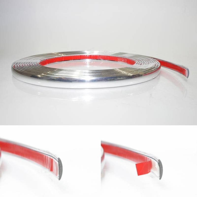 6mm x 3 meter Chrom Zierleiste Leisten Chromleiste Selbstklebend Flexibel Kunststoff Tuning von Boloromo