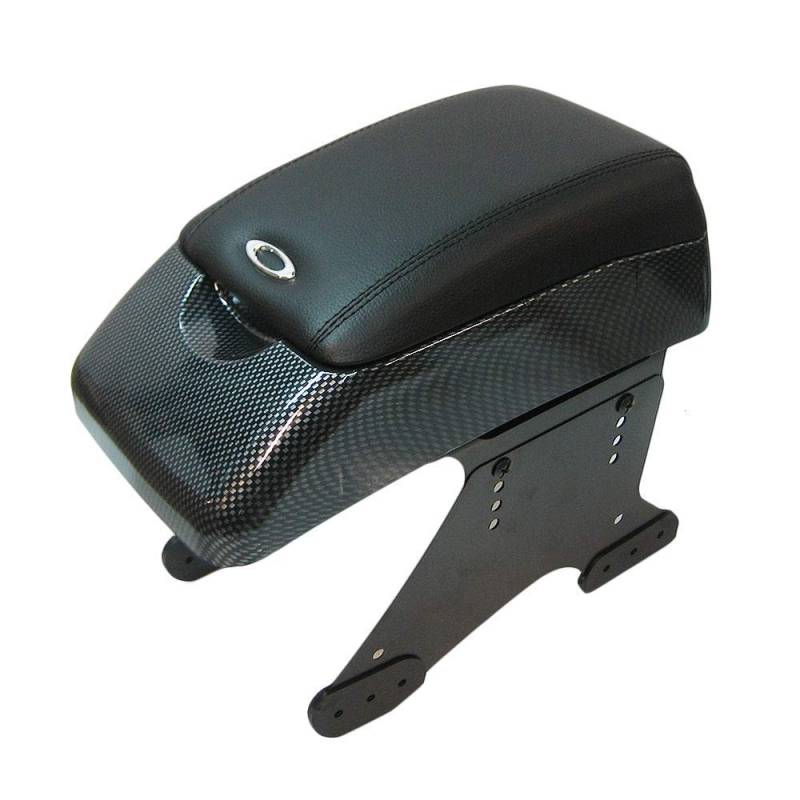 Armlehne Armlehne Mittelkonsole Schwarz Leder Carbon Universal Auto Van Gepolsterte Aufbewahrungsbox Organizer Leder von Boloromo