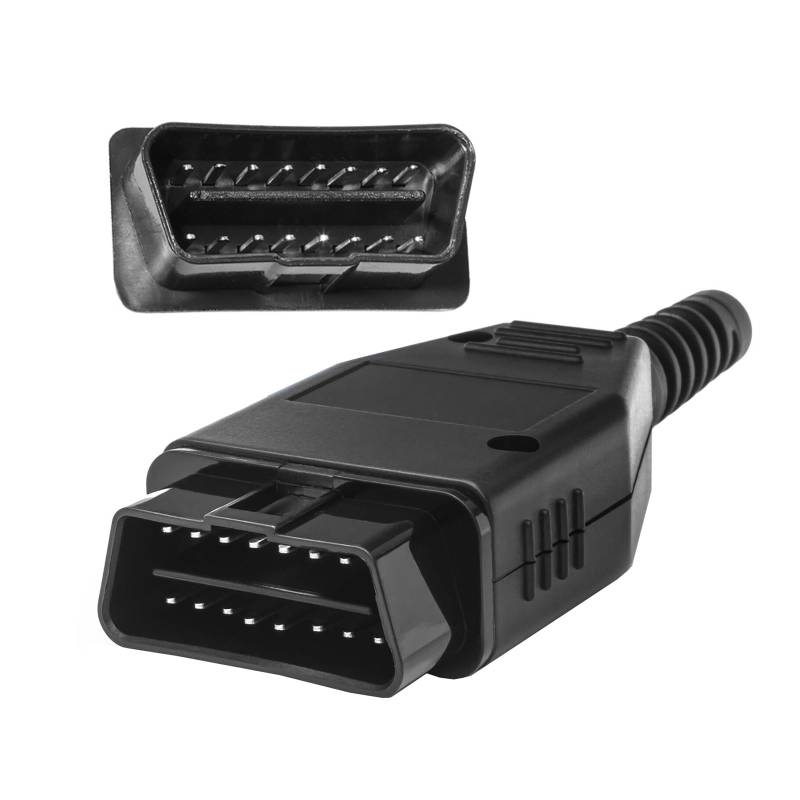 I26CS OBD2 Diagnose Stecker 16Pin – OBD II Auto Diagnosestecker mit Platine/PCB für Kabelreparatur und -herstellung, 16-poliger Ersatz- und Reparaturstecker für Fahrzeugdiagnose von Bolwins