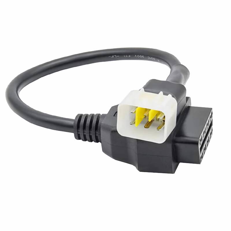 J48CS Bolwins 6-Pin zu OBD2 16-Pin Adapter Diagnosekabel für Motorräder – Fehlererkennung für KSR, Brixton, Benelli, Kawasaki & Delphi ECU von Bolwins