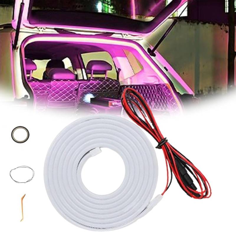 Dynamic Flowing Car Trunk Light Strip - Automatischer Sensor Tail Box Light Strip, Kofferraum LED Streifen, Kofferraum Beleuchtung Led Band, Kofferraum Lichtleiste (Lila, 4M) von BomKra