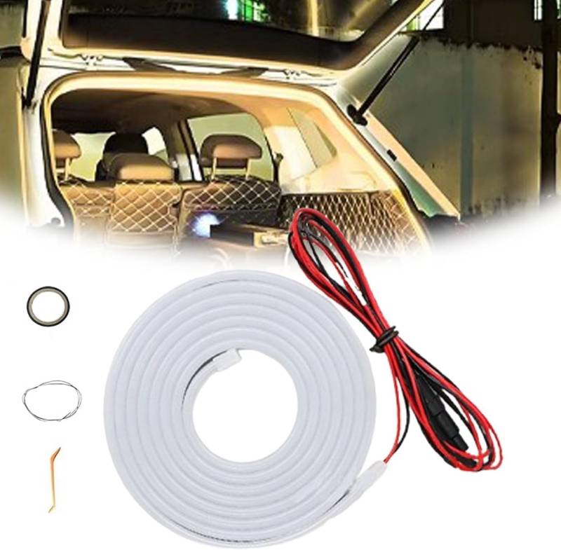 Dynamic Flowing Car Trunk Light Strip - Automatischer Sensor Tail Box Light Strip, Kofferraum LED Streifen, Kofferraum Beleuchtung Led Band, Kofferraum Lichtleiste (Warm, 4M) von BomKra