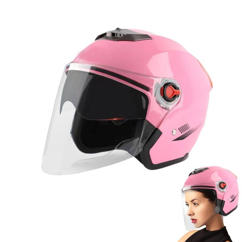 3/4 Motorradhelme | Motorradhelm Mit Schutzbrille | Jethelm Roller-Helm Scooter-Helm Moped Mofa-Helm Chopper Vintage - Um Die Kopfsicherheit Wirksam Zu Schützen von BommFu